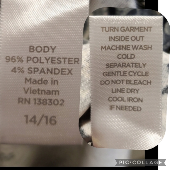 NWT Avenue Dress B&W Short Sleeve, Button, Collar Size 14/16 - Picture 14 of 16